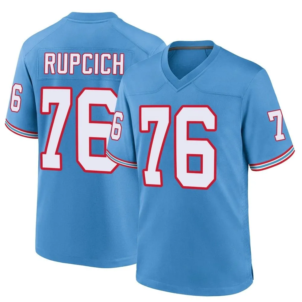 Men's Tennessee Titans Andrew Rupcich Nike Oilers Throwback Alternate Game Light Blue Jersey Men's Tennessee Titans Andrew Rupcich Nike Oilers Throwback Alternate Game Light Blue Jersey