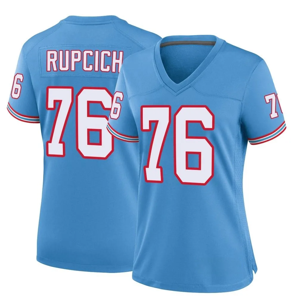 Women's Tennessee Titans Andrew Rupcich Nike Oilers Throwback Alternate Game Light Blue Jersey Women's Tennessee Titans Andrew Rupcich Nike Oilers Throwback Alternate Game Light Blue Jersey