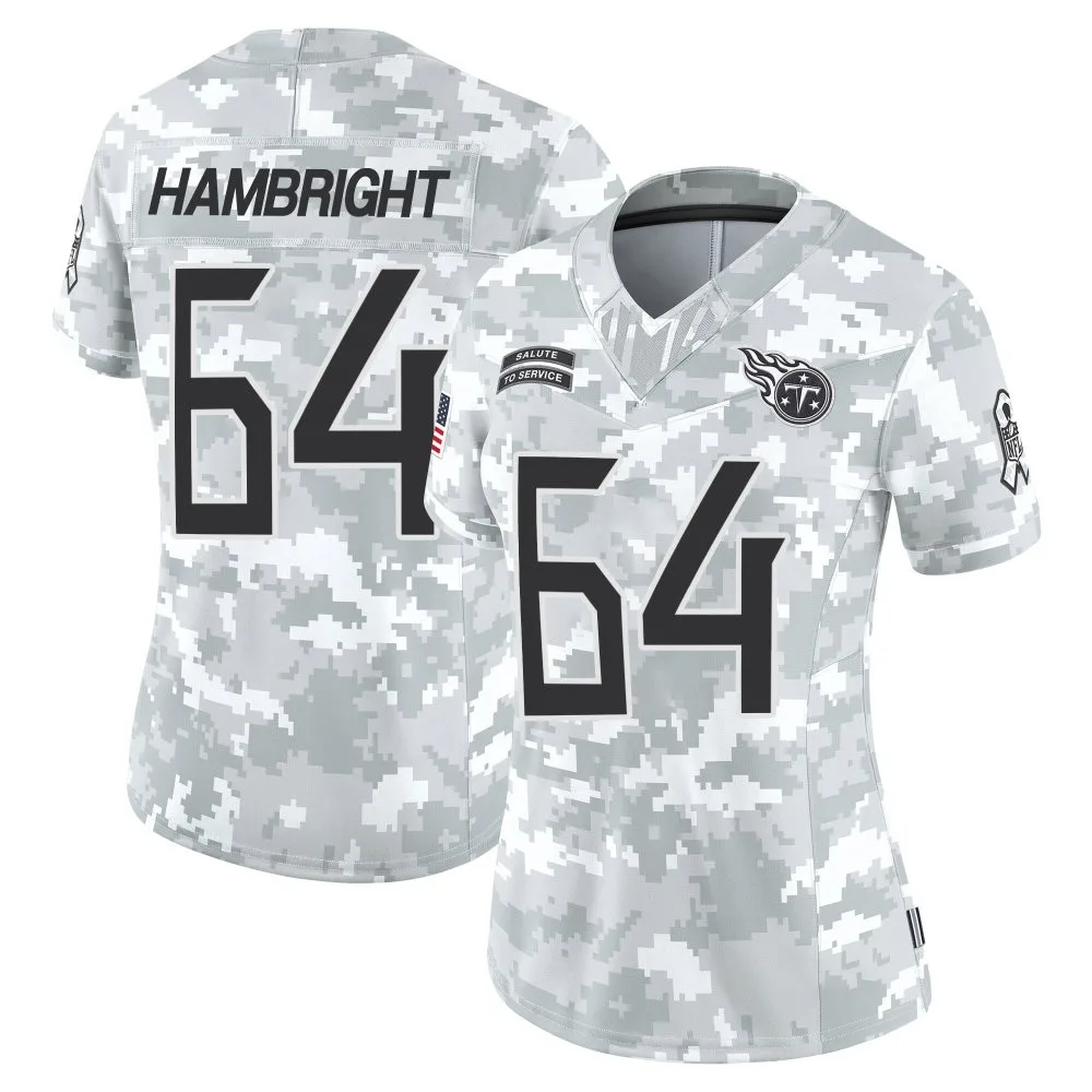 Women's Tennessee Titans Arlington Hambright Nike 2024 Salute to Service Limited Arctic Camo Jersey Women's Tennessee Titans Arlington Hambright Nike 2024 Salute to Service Limited Arctic Camo Jersey