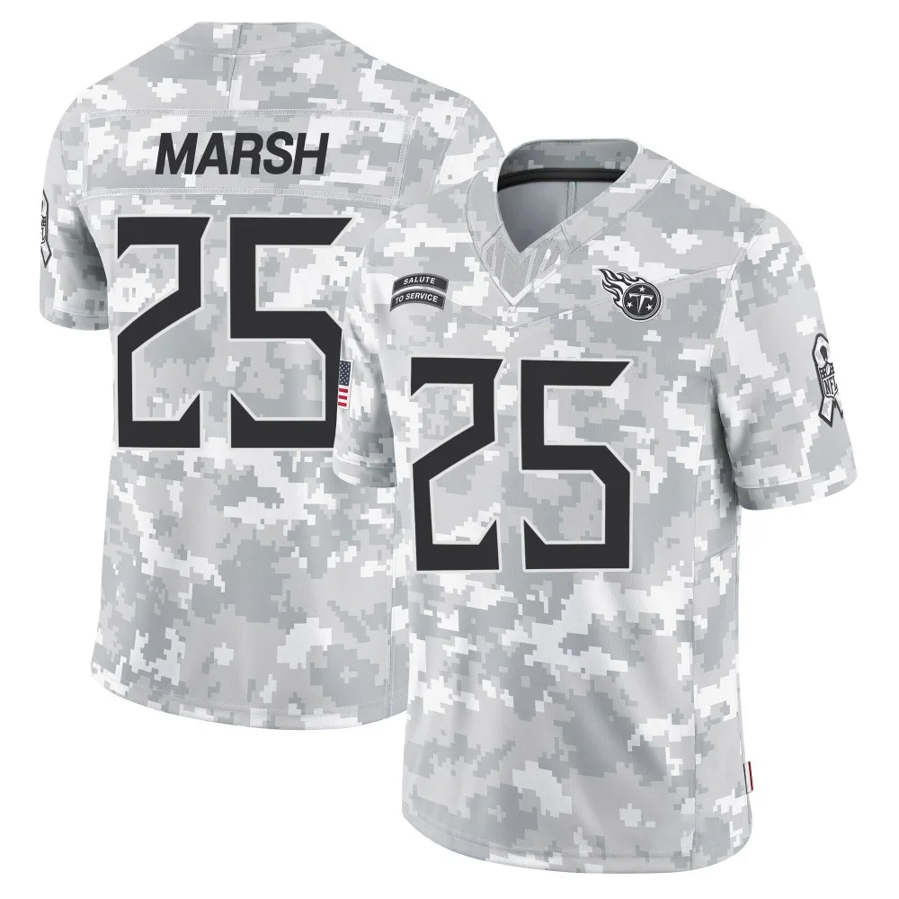 Men's Tennessee Titans Armani Marsh Nike 2024 Salute to Service Limited Arctic Camo Jersey Men's Tennessee Titans Armani Marsh Nike 2024 Salute to Service Limited Arctic Camo Jersey
