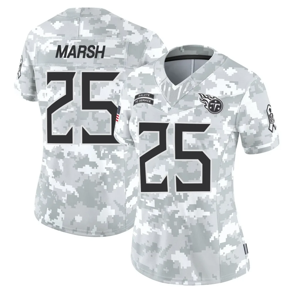 Women's Tennessee Titans Armani Marsh Nike 2024 Salute to Service Limited Arctic Camo Jersey Women's Tennessee Titans Armani Marsh Nike 2024 Salute to Service Limited Arctic Camo Jersey