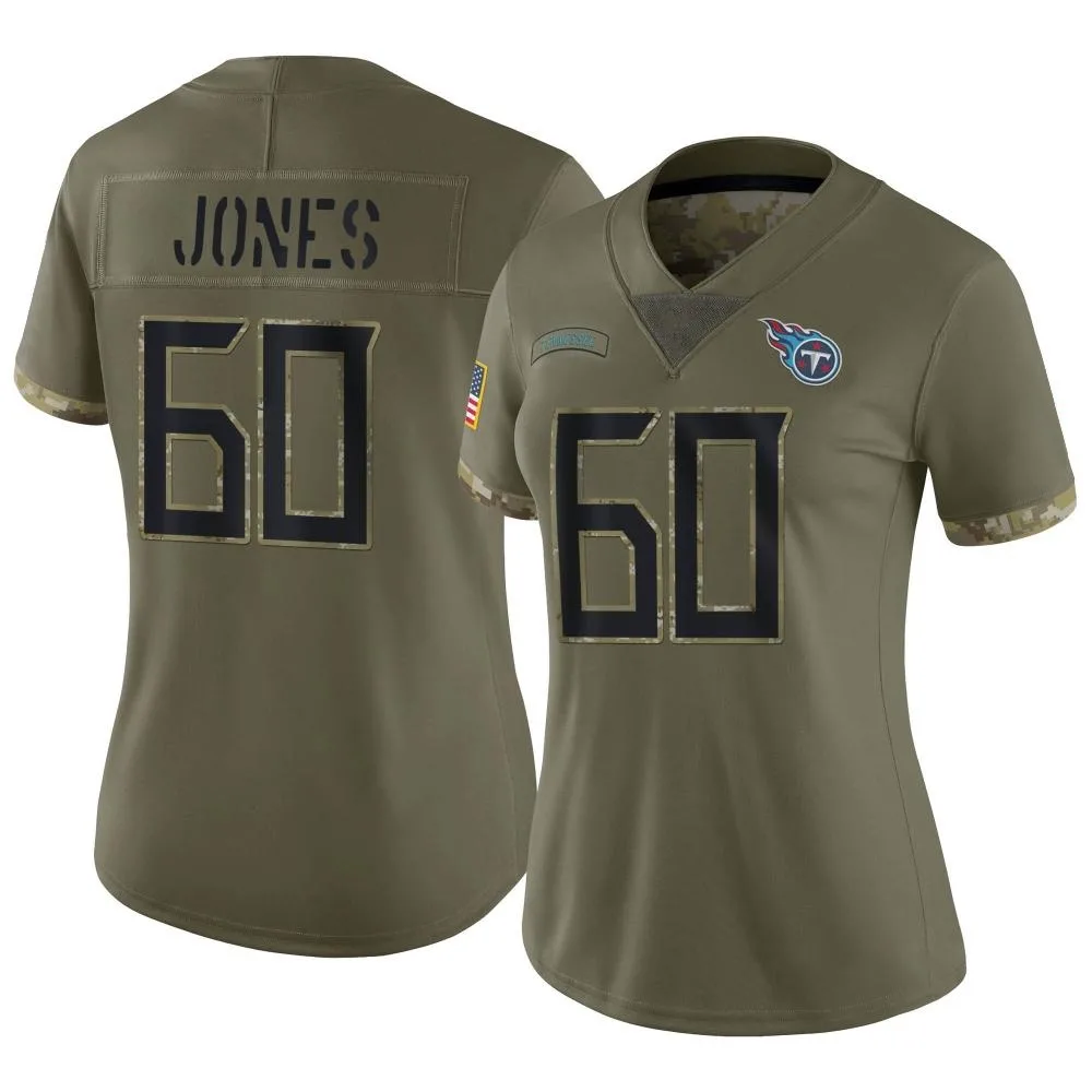 Women's Tennessee Titans Ben Jones Nike 2022 Salute To Service Limited Olive Jersey Women's Tennessee Titans Ben Jones Nike 2022 Salute To Service Limited Olive Jersey
