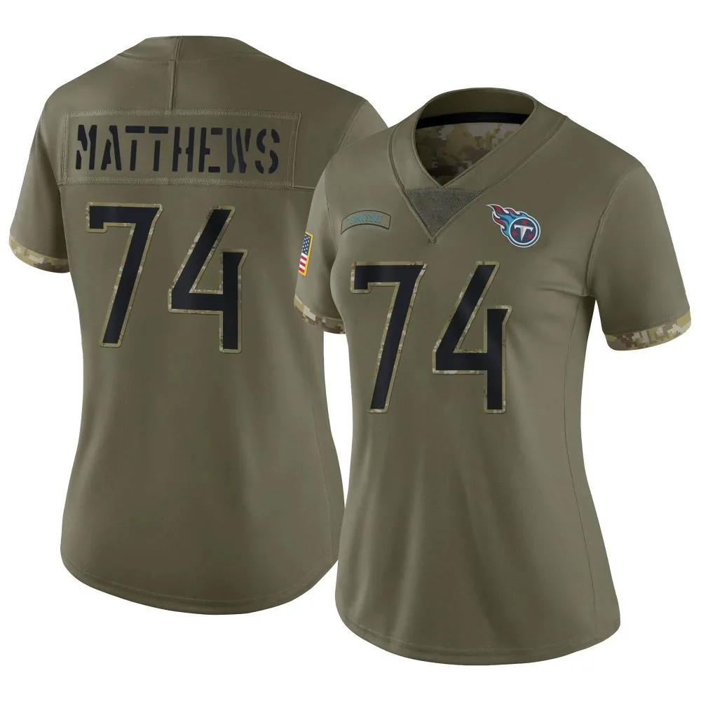 Women's Tennessee Titans Bruce Matthews Nike 2022 Salute To Service Limited Olive Jersey Women's Tennessee Titans Bruce Matthews Nike 2022 Salute To Service Limited Olive Jersey