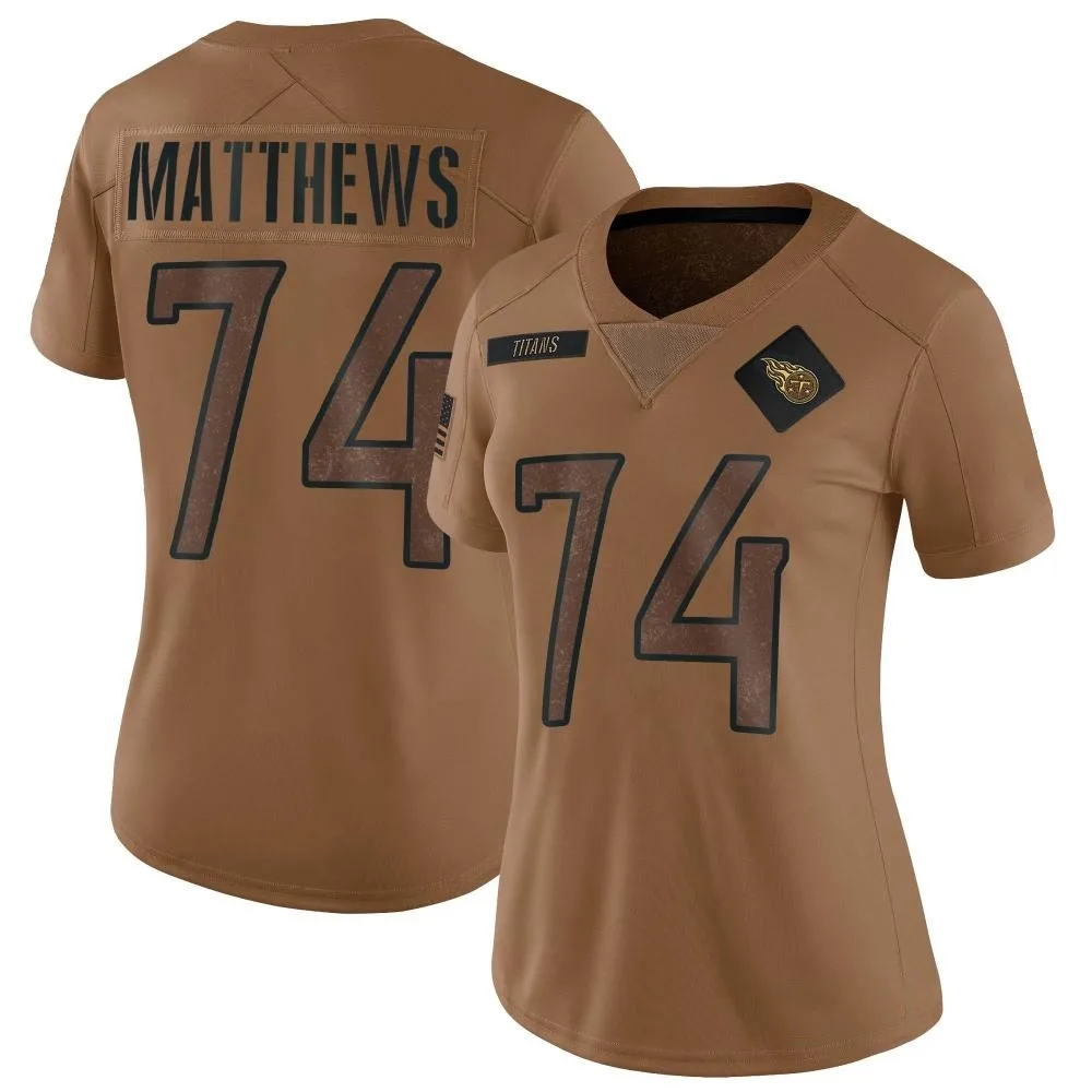 Women's Tennessee Titans Bruce Matthews Nike 2023 Salute To Service Limited Brown Jersey Women's Tennessee Titans Bruce Matthews Nike 2023 Salute To Service Limited Brown Jersey