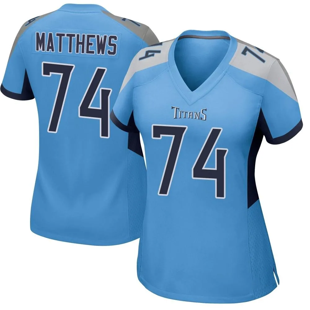 Women's Tennessee Titans Bruce Matthews Nike Game Light Blue Jersey Women's Tennessee Titans Bruce Matthews Nike Game Light Blue Jersey