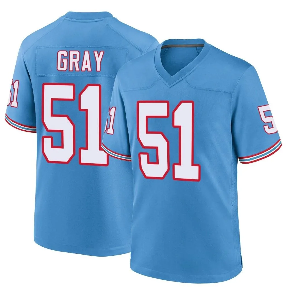 Men's Tennessee Titans Cedric Gray Nike Oilers Throwback Alternate Game Light Blue Jersey Men's Tennessee Titans Cedric Gray Nike Oilers Throwback Alternate Game Light Blue Jersey
