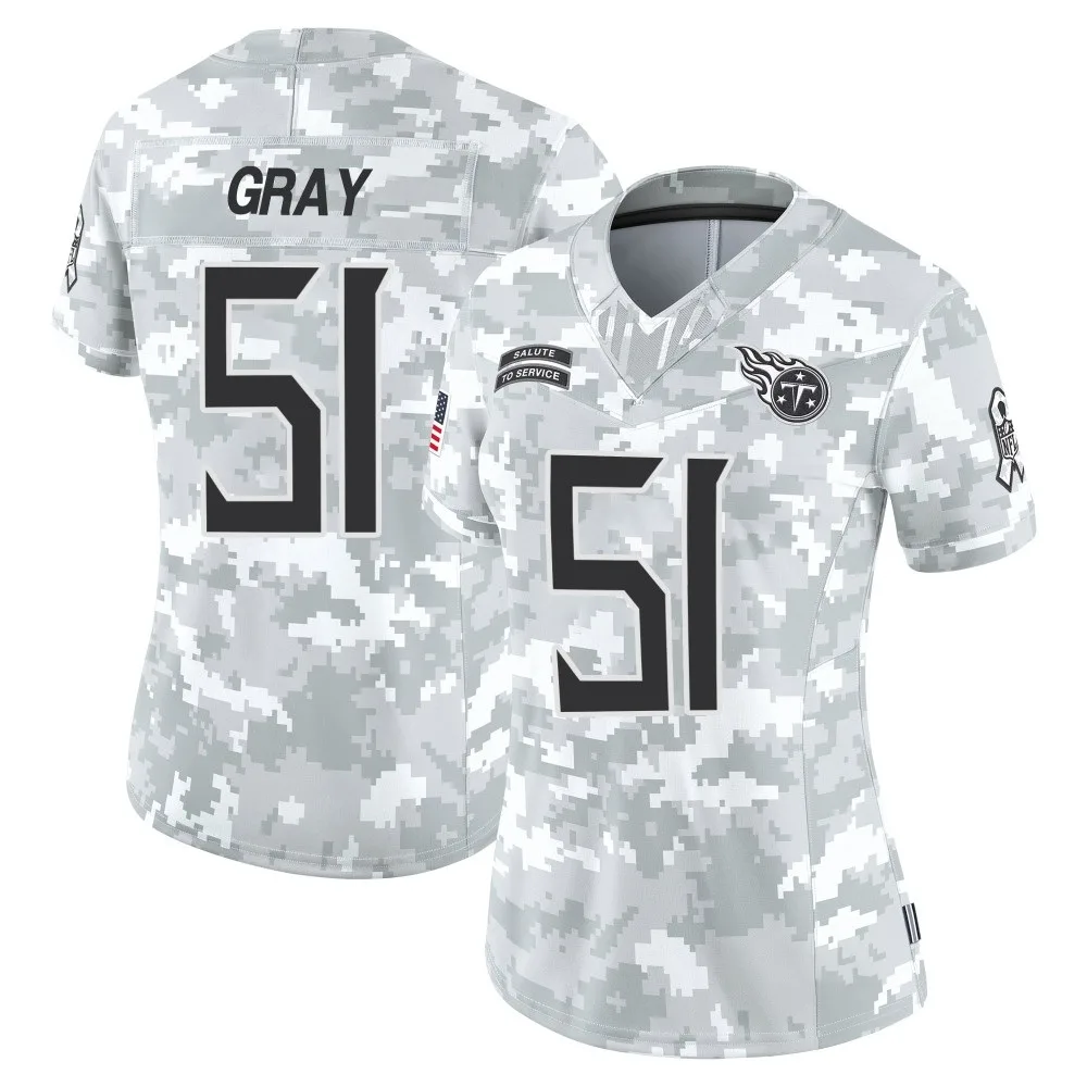 Women's Tennessee Titans Cedric Gray Nike 2024 Salute to Service Limited Arctic Camo Jersey Women's Tennessee Titans Cedric Gray Nike 2024 Salute to Service Limited Arctic Camo Jersey