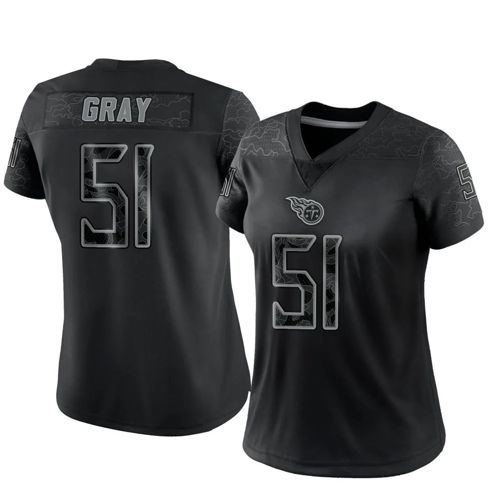Women's Tennessee Titans Cedric Gray Nike Reflective Limited Black Jersey Women's Tennessee Titans Cedric Gray Nike Reflective Limited Black Jersey