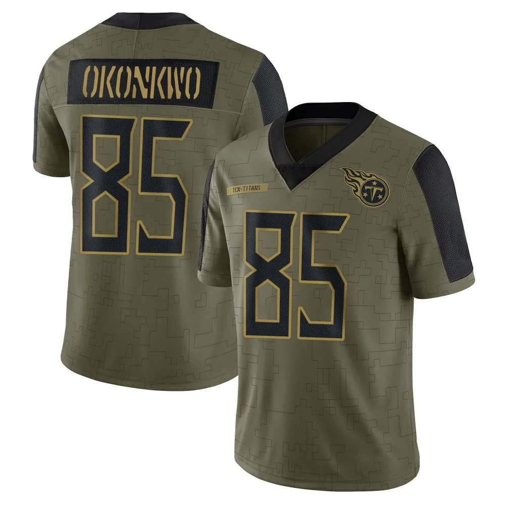 Men's Tennessee Titans Chig Okonkwo Nike 2021 Salute To Service Limited Olive Jersey Men's Tennessee Titans Chig Okonkwo Nike 2021 Salute To Service Limited Olive Jersey