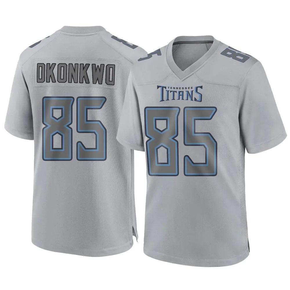 Men's Tennessee Titans Chig Okonkwo Nike Atmosphere Fashion Game Gray Jersey Men's Tennessee Titans Chig Okonkwo Nike Atmosphere Fashion Game Gray Jersey