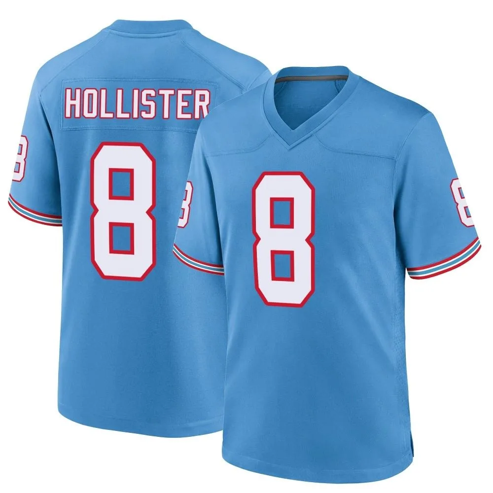 Youth Tennessee Titans Cody Hollister Nike Oilers Throwback Alternate Game Light Blue Jersey Youth Tennessee Titans Cody Hollister Nike Oilers Throwback Alternate Game Light Blue Jersey