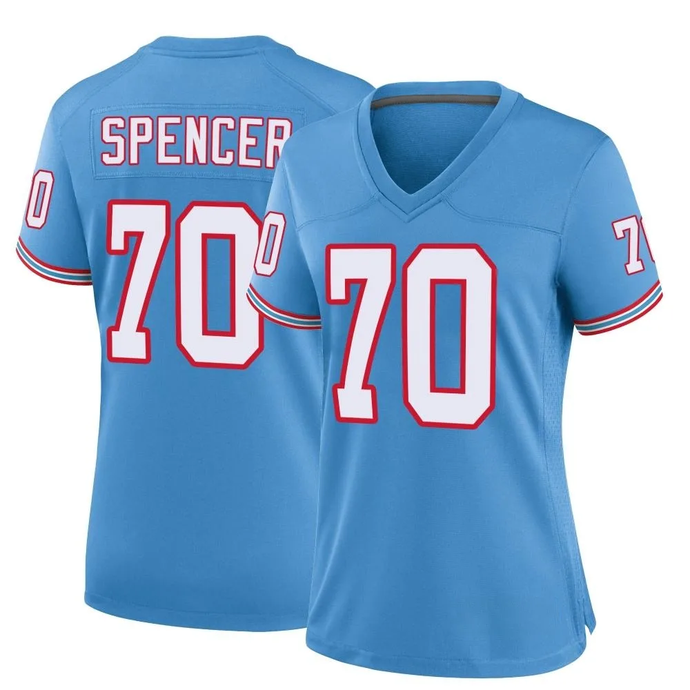 Women's Tennessee Titans Cole Spencer Nike Oilers Throwback Alternate Game Light Blue Jersey Women's Tennessee Titans Cole Spencer Nike Oilers Throwback Alternate Game Light Blue Jersey
