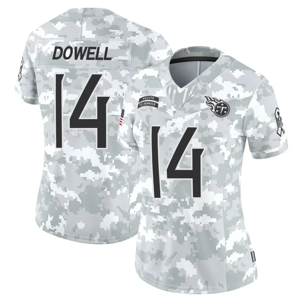 Women's Tennessee Titans Colton Dowell Nike 2024 Salute to Service Limited Arctic Camo Jersey Women's Tennessee Titans Colton Dowell Nike 2024 Salute to Service Limited Arctic Camo Jersey