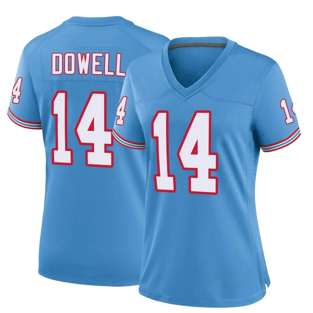 Women's Tennessee Titans Colton Dowell Nike Oilers Throwback Alternate Game Light Blue Jersey Women's Tennessee Titans Colton Dowell Nike Oilers Throwback Alternate Game Light Blue Jersey