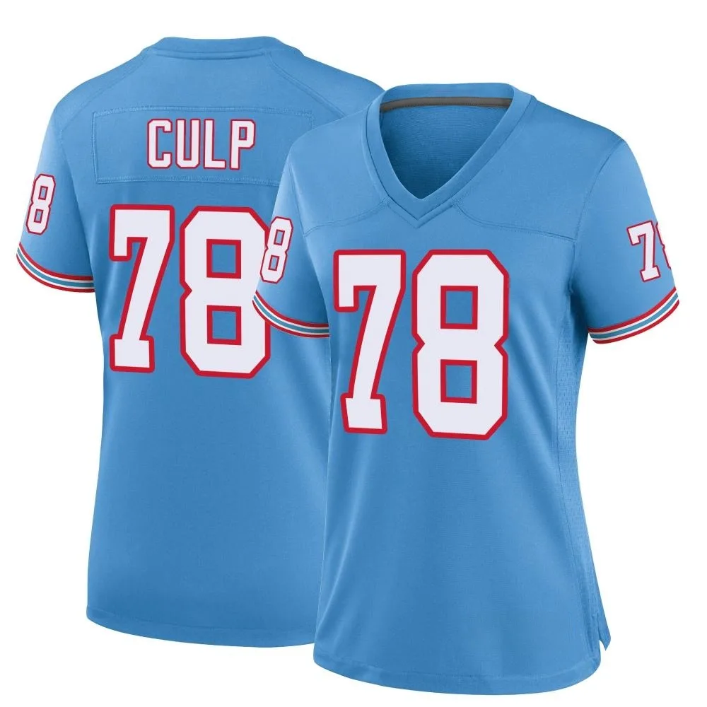 Women's Tennessee Titans Curley Culp Nike Oilers Throwback Alternate Game Light Blue Jersey Women's Tennessee Titans Curley Culp Nike Oilers Throwback Alternate Game Light Blue Jersey