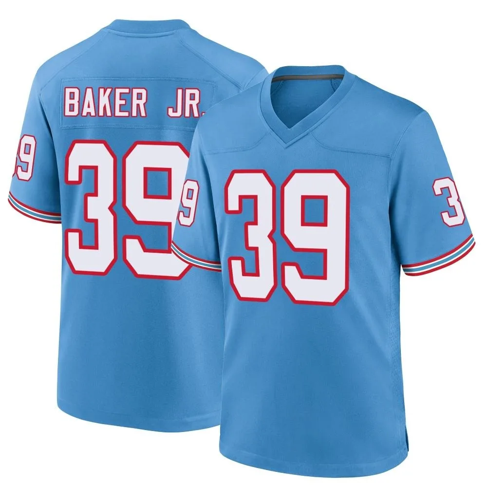 Men's Tennessee Titans Darrell Baker Jr. Nike Oilers Throwback Alternate Game Light Blue Jersey Men's Tennessee Titans Darrell Baker Jr. Nike Oilers Throwback Alternate Game Light Blue Jersey