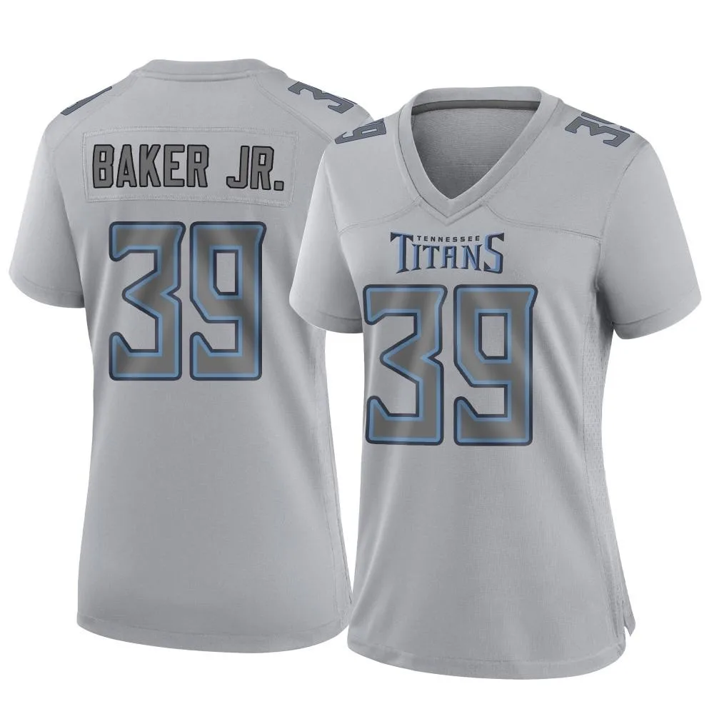 Women's Tennessee Titans Darrell Baker Jr. Nike Atmosphere Fashion Game Gray Jersey Women's Tennessee Titans Darrell Baker Jr. Nike Atmosphere Fashion Game Gray Jersey
