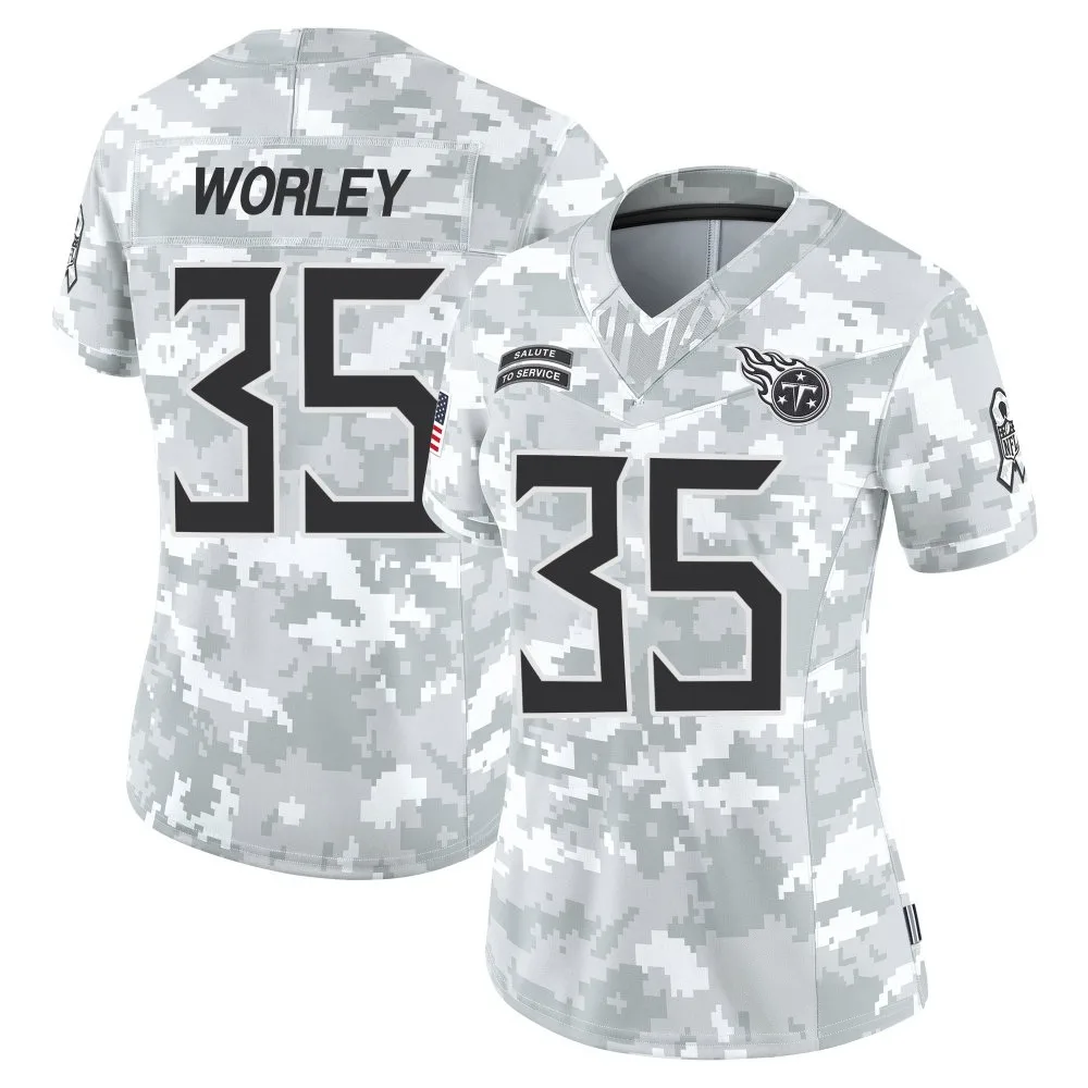 Women's Tennessee Titans Daryl Worley Nike 2024 Salute to Service Limited Arctic Camo Jersey Women's Tennessee Titans Daryl Worley Nike 2024 Salute to Service Limited Arctic Camo Jersey