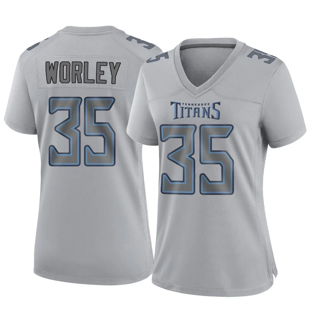 Women's Tennessee Titans Daryl Worley Nike Atmosphere Fashion Game Gray Jersey Women's Tennessee Titans Daryl Worley Nike Atmosphere Fashion Game Gray Jersey