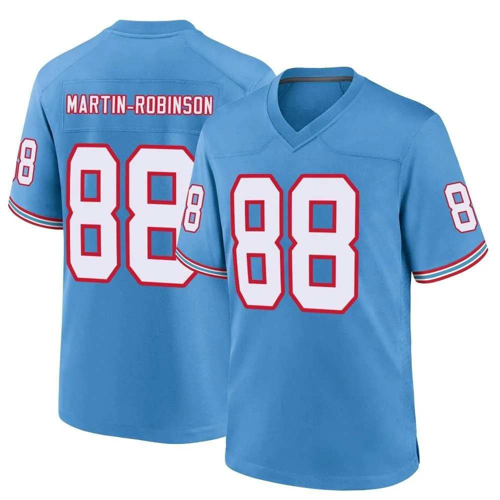 Men's Tennessee Titans David Martin-Robinson Nike Oilers Throwback Alternate Game Light Blue Jersey Men's Tennessee Titans David Martin-Robinson Nike Oilers Throwback Alternate Game Light Blue Jersey