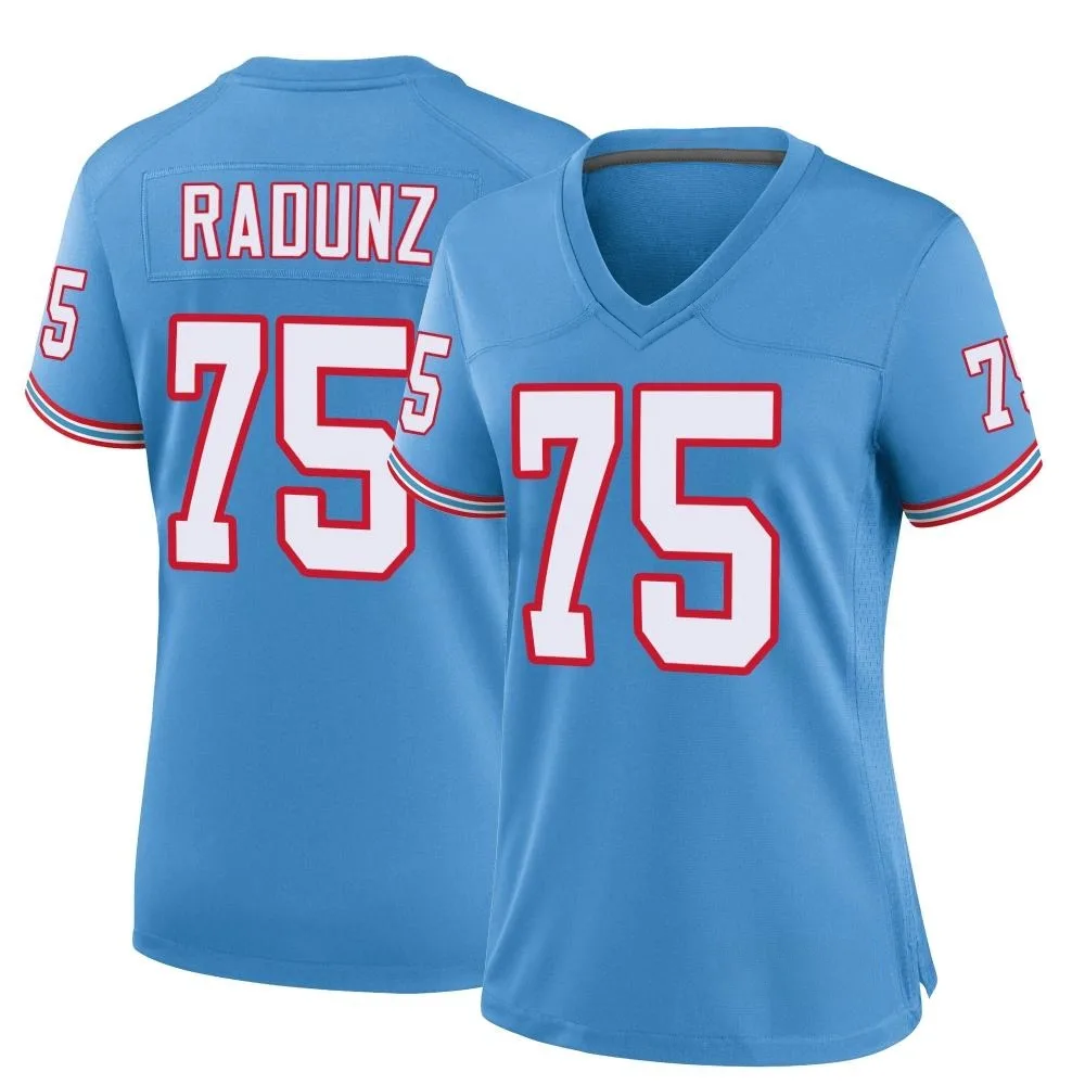 Women's Tennessee Titans Dillon Radunz Nike Oilers Throwback Alternate Game Light Blue Jersey Women's Tennessee Titans Dillon Radunz Nike Oilers Throwback Alternate Game Light Blue Jersey
