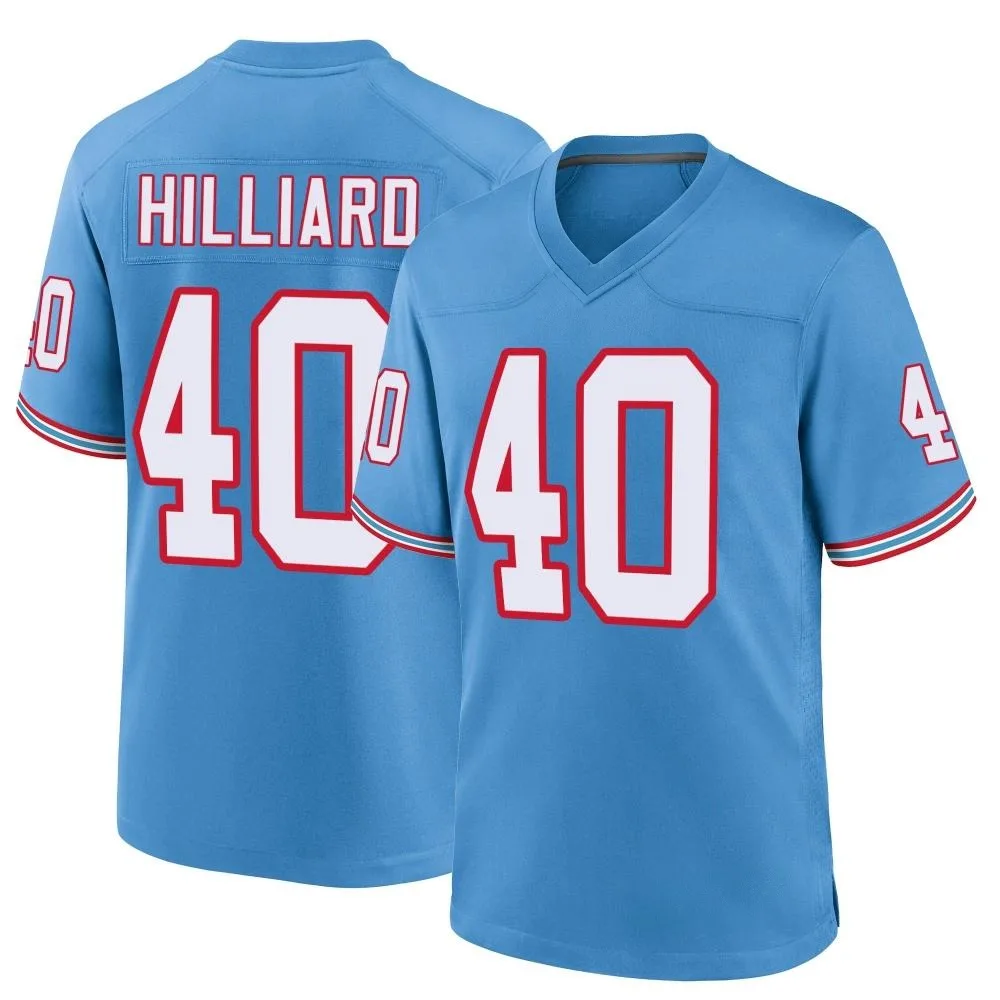 Men's Tennessee Titans Dontrell Hilliard Nike Oilers Throwback Alternate Game Light Blue Jersey Men's Tennessee Titans Dontrell Hilliard Nike Oilers Throwback Alternate Game Light Blue Jersey