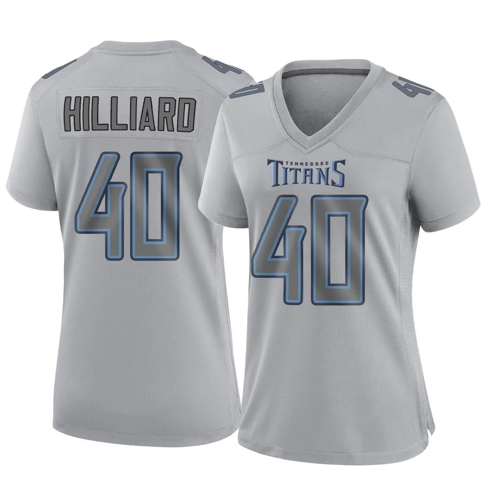 Women's Tennessee Titans Dontrell Hilliard Nike Atmosphere Fashion Game Gray Jersey Women's Tennessee Titans Dontrell Hilliard Nike Atmosphere Fashion Game Gray Jersey