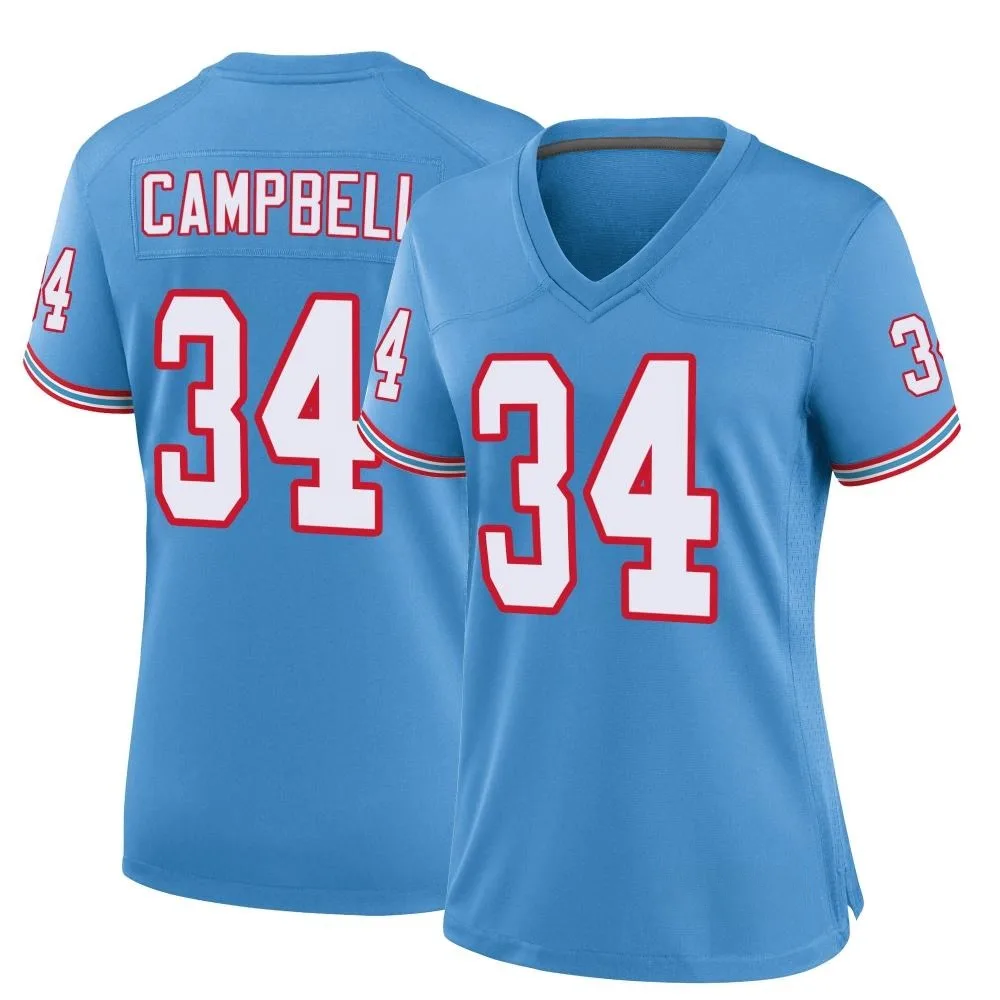 Women's Tennessee Titans Earl Campbell Nike Oilers Throwback Alternate Game Light Blue Jersey Women's Tennessee Titans Earl Campbell Nike Oilers Throwback Alternate Game Light Blue Jersey