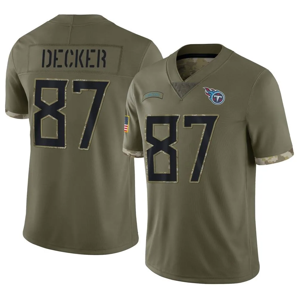 Men's Tennessee Titans Eric Decker Nike 2022 Salute To Service Limited Olive Jersey Men's Tennessee Titans Eric Decker Nike 2022 Salute To Service Limited Olive Jersey