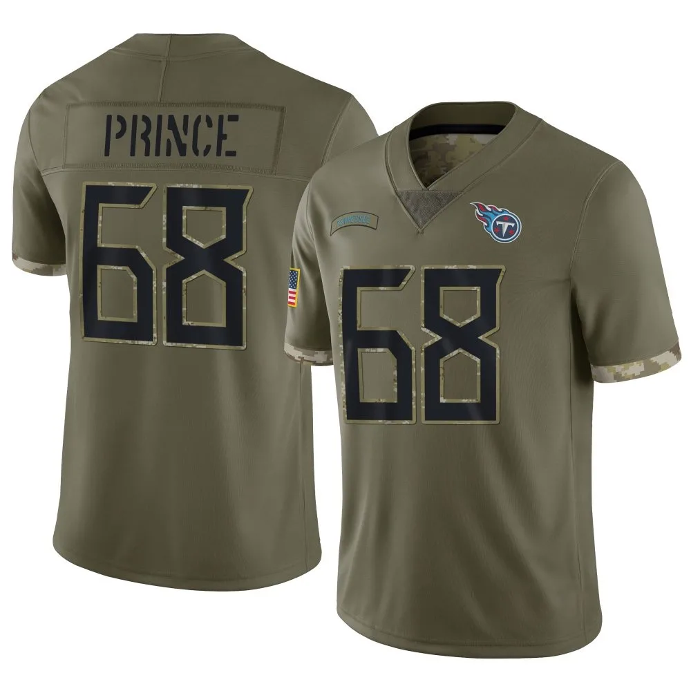 Men's Tennessee Titans Isaiah Prince Nike 2022 Salute To Service Limited Olive Jersey Men's Tennessee Titans Isaiah Prince Nike 2022 Salute To Service Limited Olive Jersey