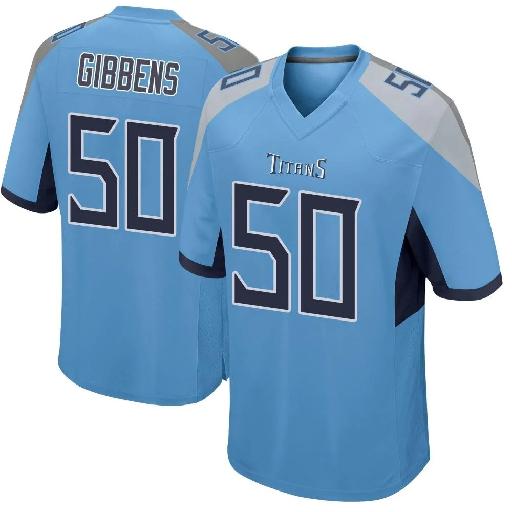 Men's Tennessee Titans Jack Gibbens Nike Game Light Blue Jersey Men's Tennessee Titans Jack Gibbens Nike Game Light Blue Jersey