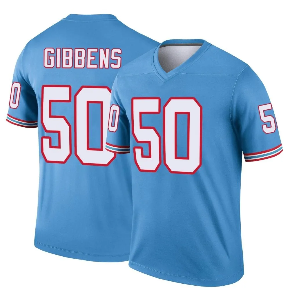 Men's Tennessee Titans Jack Gibbens Nike Oilers Throwback Legend Light Blue Jersey Men's Tennessee Titans Jack Gibbens Nike Oilers Throwback Legend Light Blue Jersey