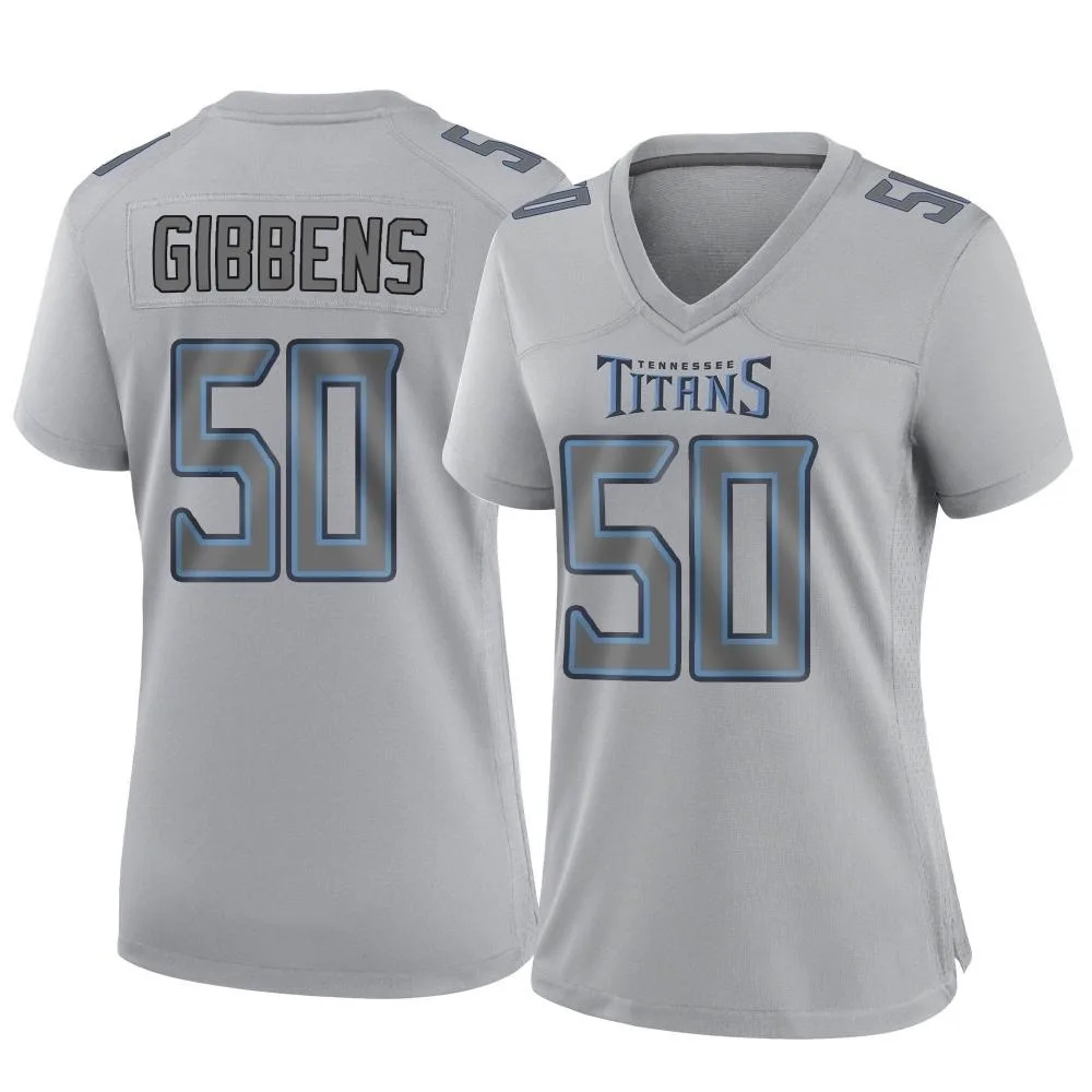 Women's Tennessee Titans Jack Gibbens Nike Atmosphere Fashion Game Gray Jersey Women's Tennessee Titans Jack Gibbens Nike Atmosphere Fashion Game Gray Jersey