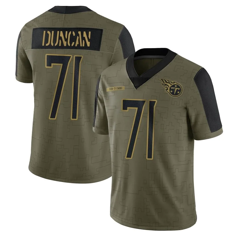 Youth Tennessee Titans Jaelyn Duncan Nike 2021 Salute To Service Limited Olive Jersey Youth Tennessee Titans Jaelyn Duncan Nike 2021 Salute To Service Limited Olive Jersey