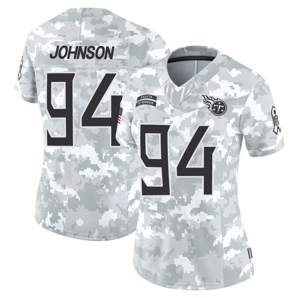 Women's Tennessee Titans Jaleel Johnson Nike 2024 Salute to Service Limited Arctic Camo Jersey Women's Tennessee Titans Jaleel Johnson Nike 2024 Salute to Service Limited Arctic Camo Jersey
