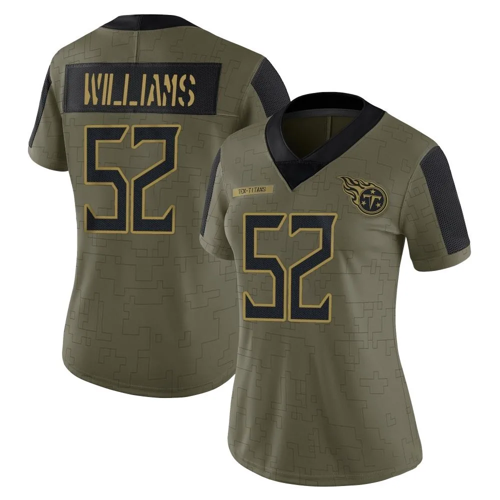 Women's Tennessee Titans James Williams Nike 2021 Salute To Service Limited Olive Jersey Women's Tennessee Titans James Williams Nike 2021 Salute To Service Limited Olive Jersey