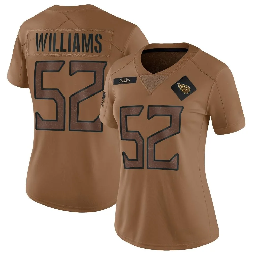 Women's Tennessee Titans James Williams Nike 2023 Salute To Service Limited Brown Jersey Women's Tennessee Titans James Williams Nike 2023 Salute To Service Limited Brown Jersey
