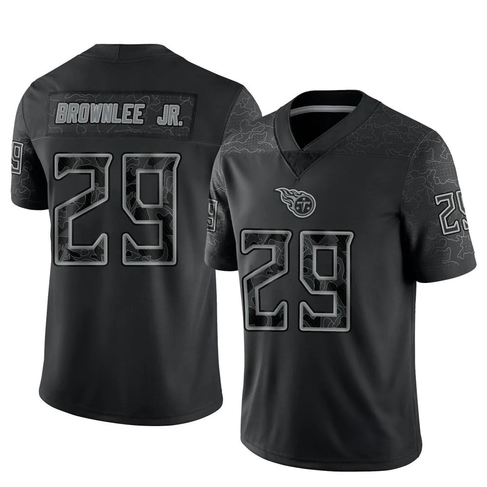 Men's Tennessee Titans Jarvis Brownlee Jr. Nike Reflective Limited Black Jersey Men's Tennessee Titans Jarvis Brownlee Jr. Nike Reflective Limited Black Jersey