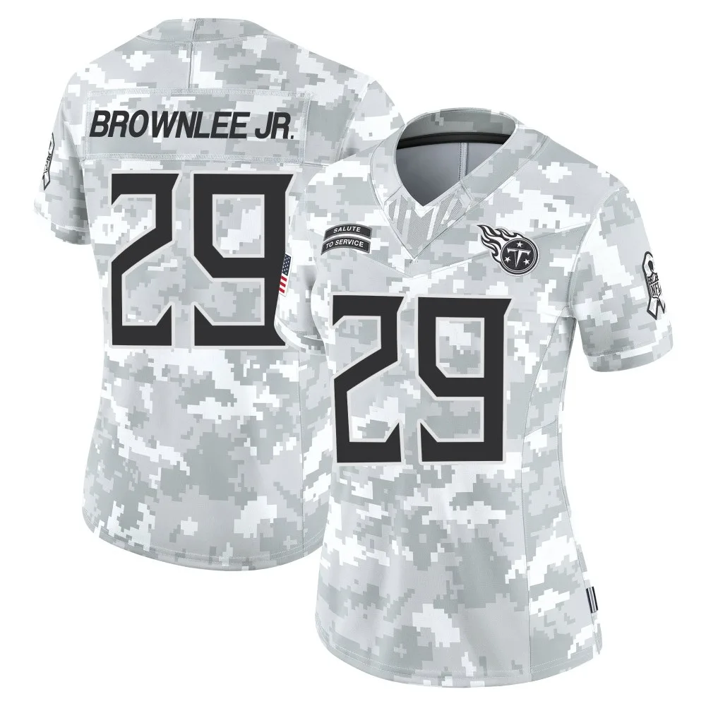 Women's Tennessee Titans Jarvis Brownlee Jr. Nike 2024 Salute to Service Limited Arctic Camo Jersey Women's Tennessee Titans Jarvis Brownlee Jr. Nike 2024 Salute to Service Limited Arctic Camo Jersey