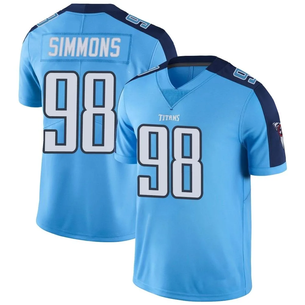 Men's Tennessee Titans Jeffery Simmons Nike Color Rush Limited Light Blue Jersey Men's Tennessee Titans Jeffery Simmons Nike Color Rush Limited Light Blue Jersey