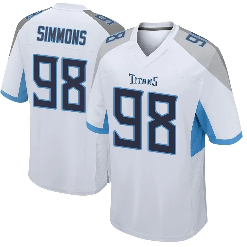 Men's Tennessee Titans Jeffery Simmons Nike Game White Jersey Men's Tennessee Titans Jeffery Simmons Nike Game White Jersey