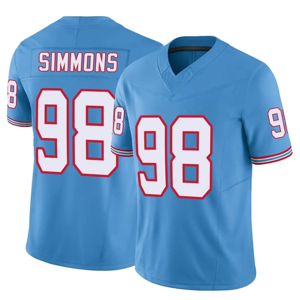 Men's Tennessee Titans Jeffery Simmons Nike Vapor F.U.S.E. Limited Light Blue Jersey Men's Tennessee Titans Jeffery Simmons Nike Vapor F.U.S.E. Limited Light Blue Jersey