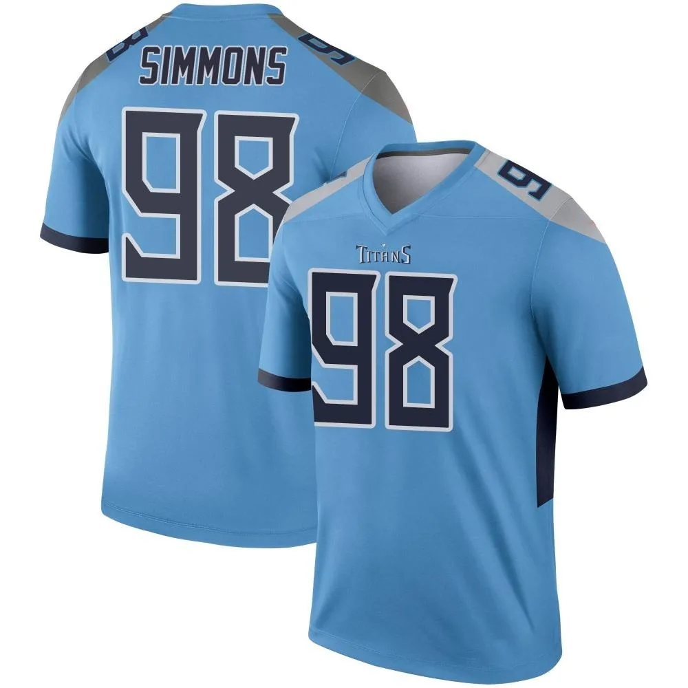 Youth Tennessee Titans Jeffery Simmons Nike Legend Light Blue Jersey Youth Tennessee Titans Jeffery Simmons Nike Legend Light Blue Jersey