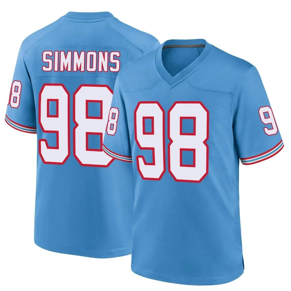 Youth Tennessee Titans Jeffery Simmons Nike Oilers Throwback Alternate Game Light Blue Jersey Youth Tennessee Titans Jeffery Simmons Nike Oilers Throwback Alternate Game Light Blue Jersey
