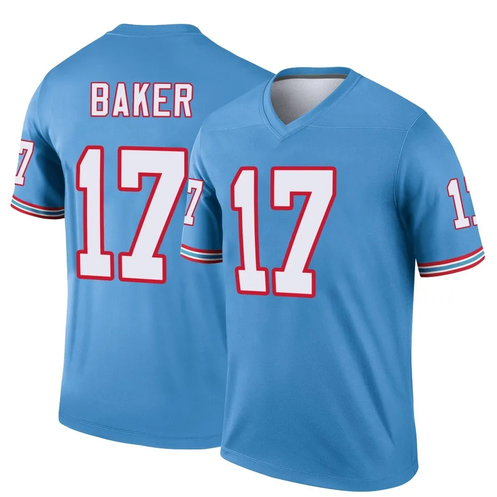 Men's Tennessee Titans Jerome Baker Nike Oilers Throwback Legend Light Blue Jersey Men's Tennessee Titans Jerome Baker Nike Oilers Throwback Legend Light Blue Jersey