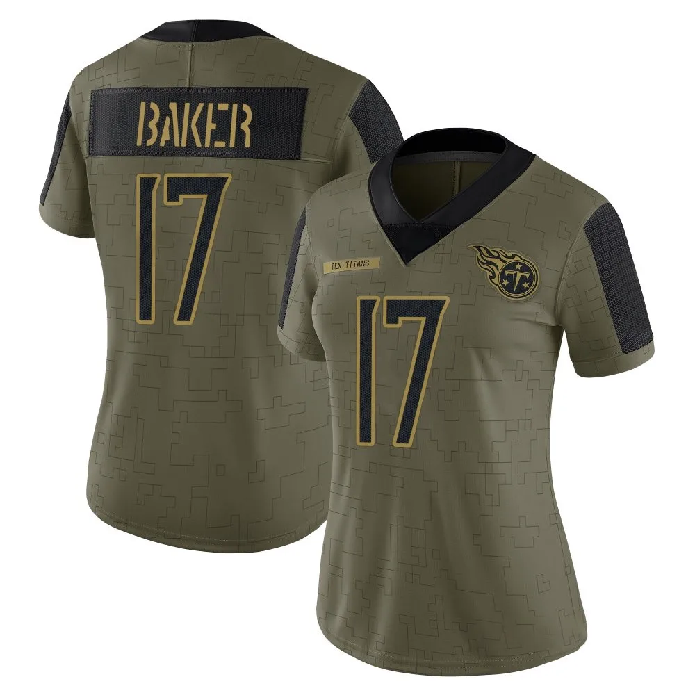 Women's Tennessee Titans Jerome Baker Nike 2021 Salute To Service Limited Olive Jersey Women's Tennessee Titans Jerome Baker Nike 2021 Salute To Service Limited Olive Jersey