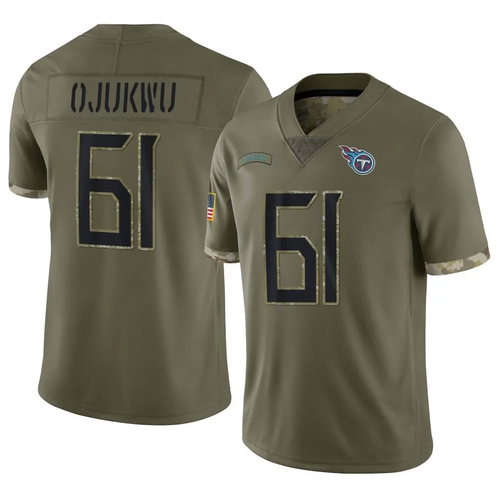 Men's Tennessee Titans John Ojukwu Nike 2022 Salute To Service Limited Olive Jersey Men's Tennessee Titans John Ojukwu Nike 2022 Salute To Service Limited Olive Jersey