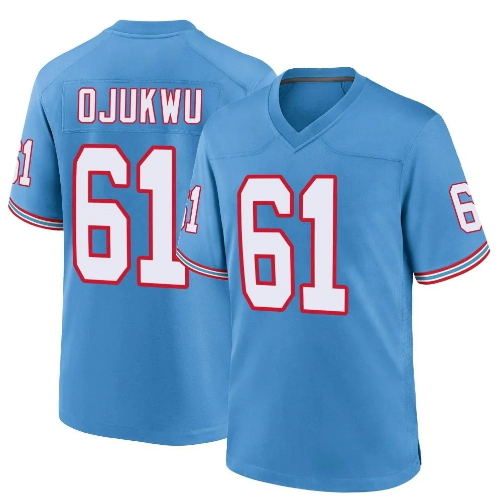 Men's Tennessee Titans John Ojukwu Nike Oilers Throwback Alternate Game Light Blue Jersey Men's Tennessee Titans John Ojukwu Nike Oilers Throwback Alternate Game Light Blue Jersey