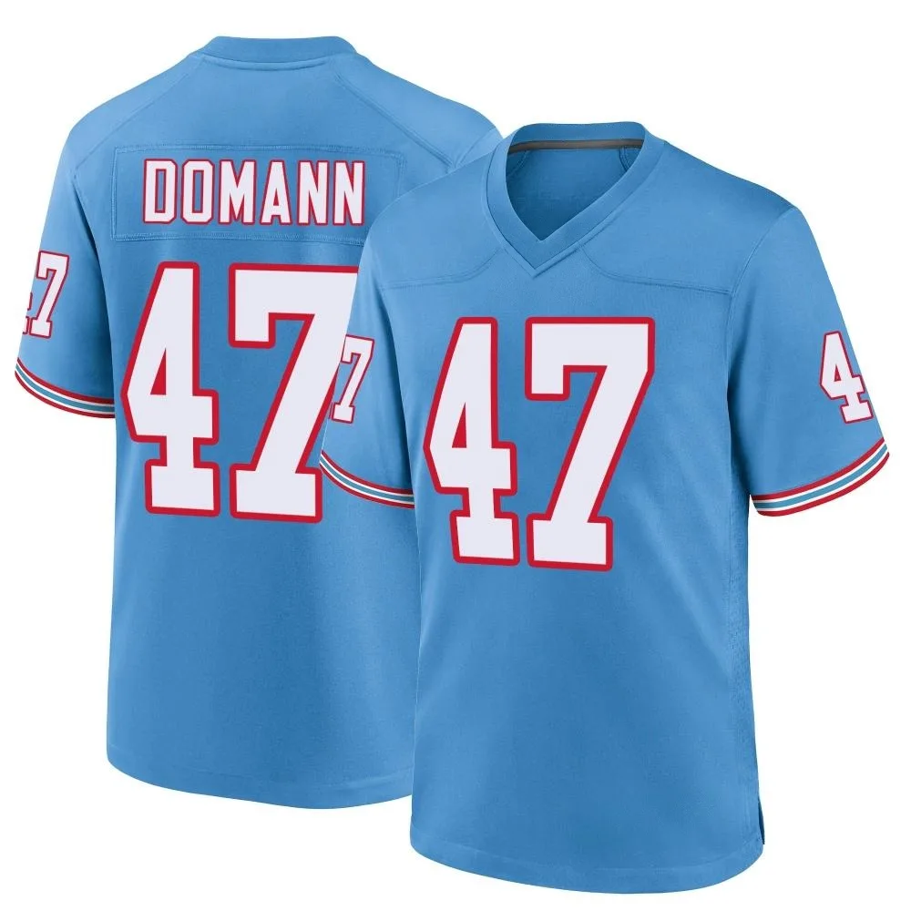 Men's Tennessee Titans Jojo Domann Nike Oilers Throwback Alternate Game Light Blue Jersey Men's Tennessee Titans Jojo Domann Nike Oilers Throwback Alternate Game Light Blue Jersey