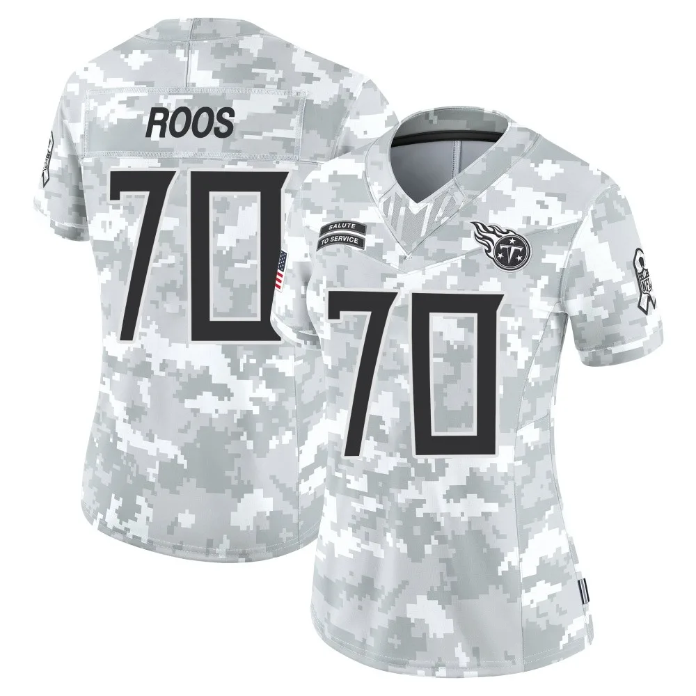 Women's Tennessee Titans Jordan Roos Nike 2024 Salute to Service Limited Arctic Camo Jersey Women's Tennessee Titans Jordan Roos Nike 2024 Salute to Service Limited Arctic Camo Jersey